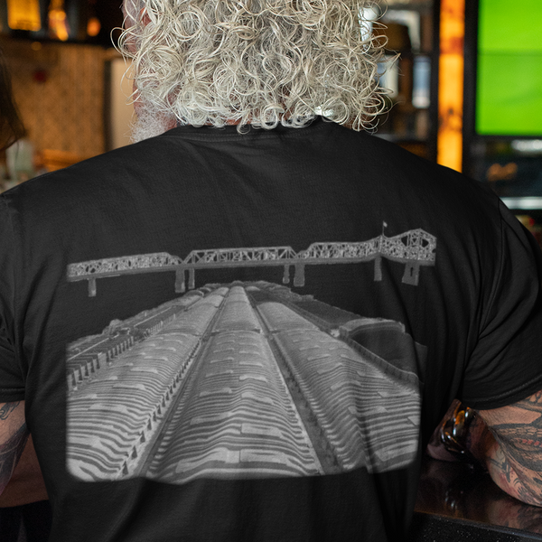 Pushboat Approaching Bridge T-Shirt