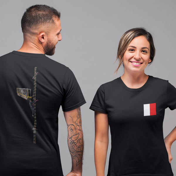 Up the pilot ladder T-Shirt (flag logo on front)