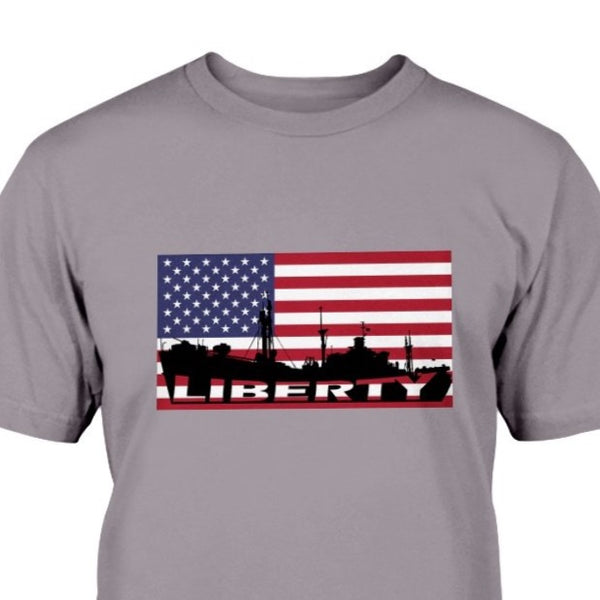 Liberty Ship with Flag