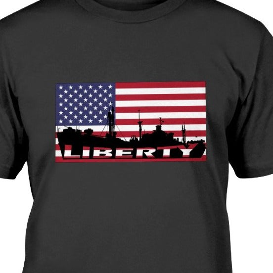 Liberty Ship with Flag