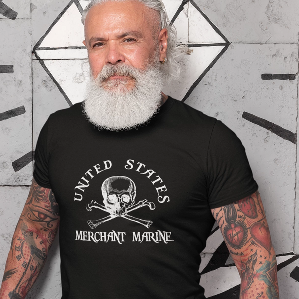 skull crossbones popular United States Merchant Marine Navy Nautical & Maritime T- Shirt design