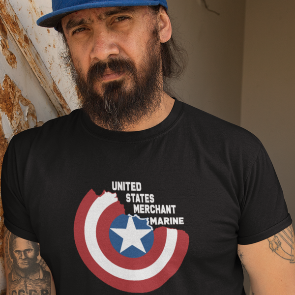 captain america broken shied by united states merchant marine