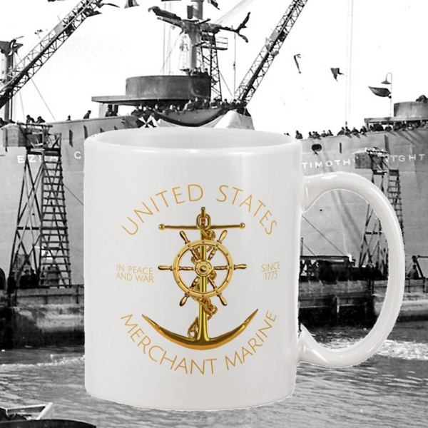 USMM Wheel and Anchor Design 11oz Ceramic Mug