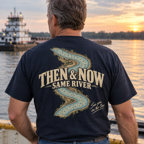 Riverman Tee with USMM Emblem on Front