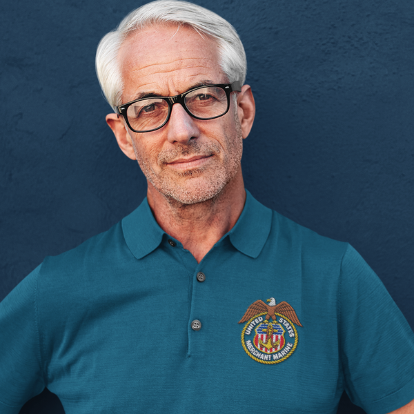 Embroidered USMM Emblem         Gildan DryBlend 50/50 Jersey Polo