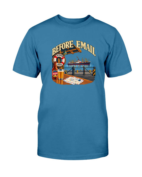 Before Email nostalgic merchant mariner T-shirt with ship and letter from home