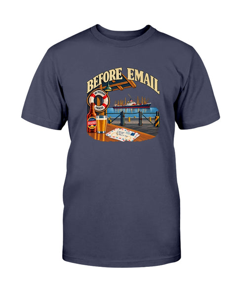 Before Email nostalgic merchant mariner T-shirt with ship and letter from home