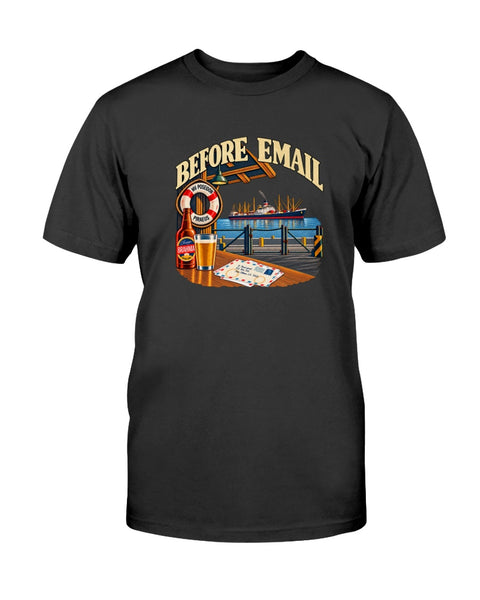 Before Email nostalgic merchant mariner T-shirt with ship and letter from home