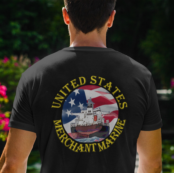 oil tanker flag United States Merchant Marine Navy Nautical & Maritime T- Shirt design